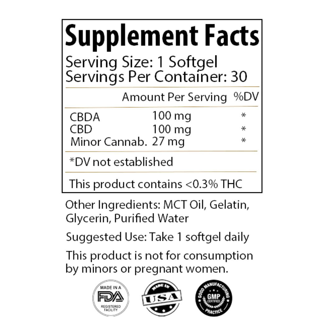CBDA capsule supplement facts