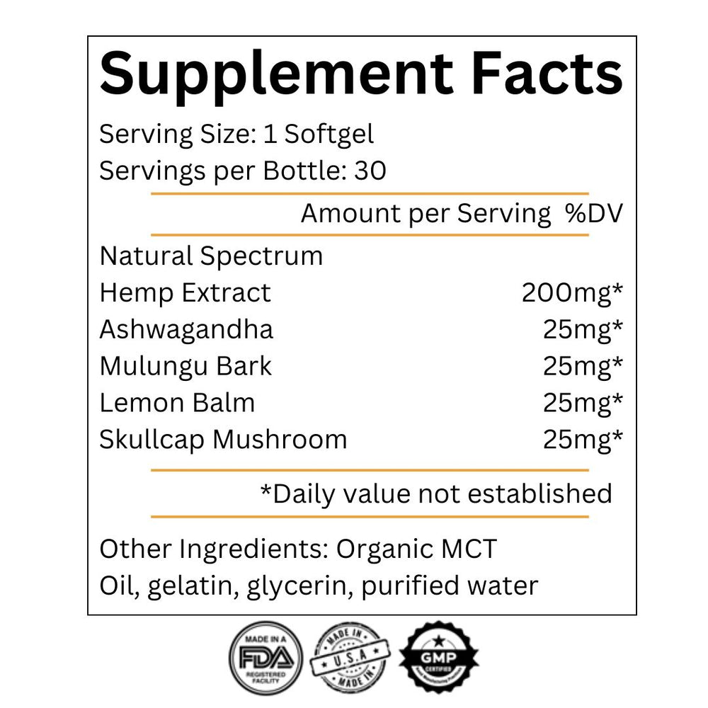 
                      
                        Calm Blend CBDA Softgels
                      
                    